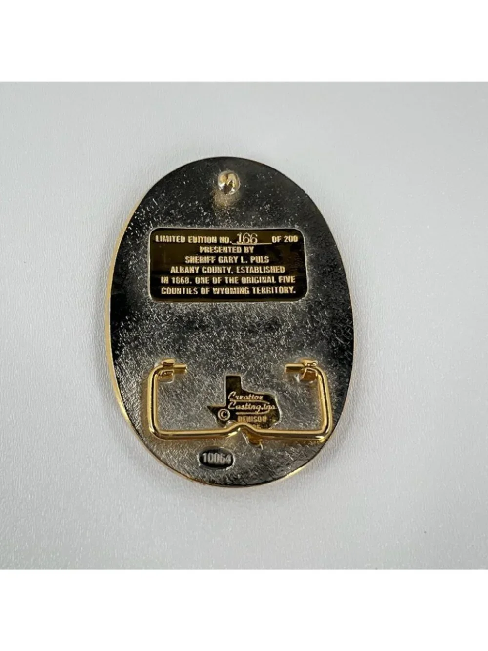 1996 Albany County Wyoming 128 Th Anniversary commemorative Belt Buckle